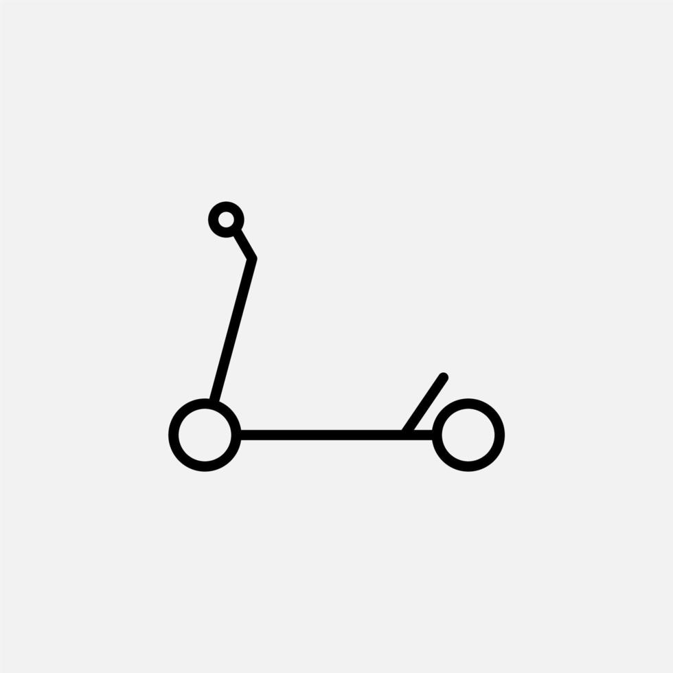 Roller, Tretroller Liniensymbol, Vektor, Illustration, Logo-Vorlage. für viele Zwecke geeignet vektor