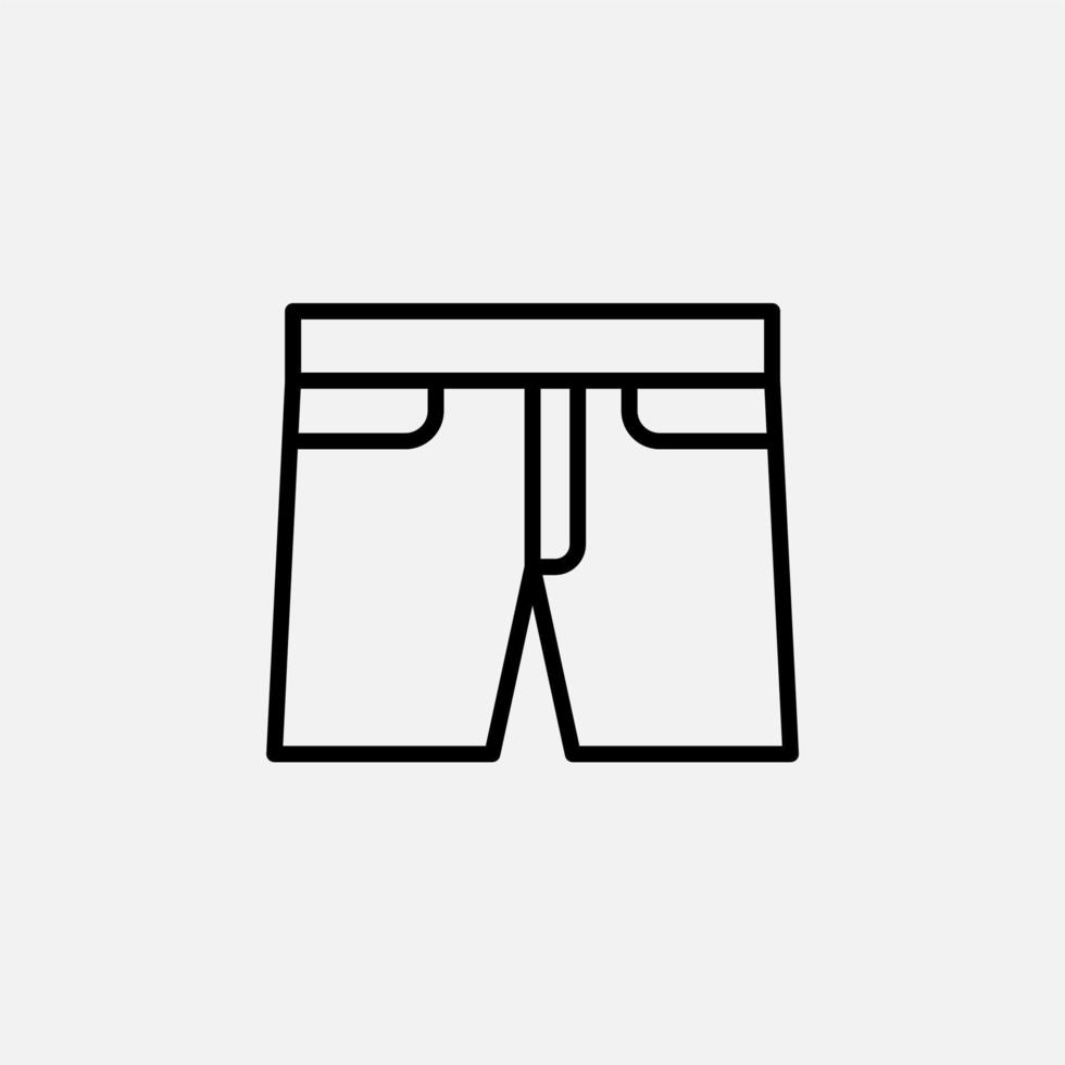 shorts, casual, byx linje ikon, vektor, illustration, logotyp mall. lämplig för många ändamål. vektor