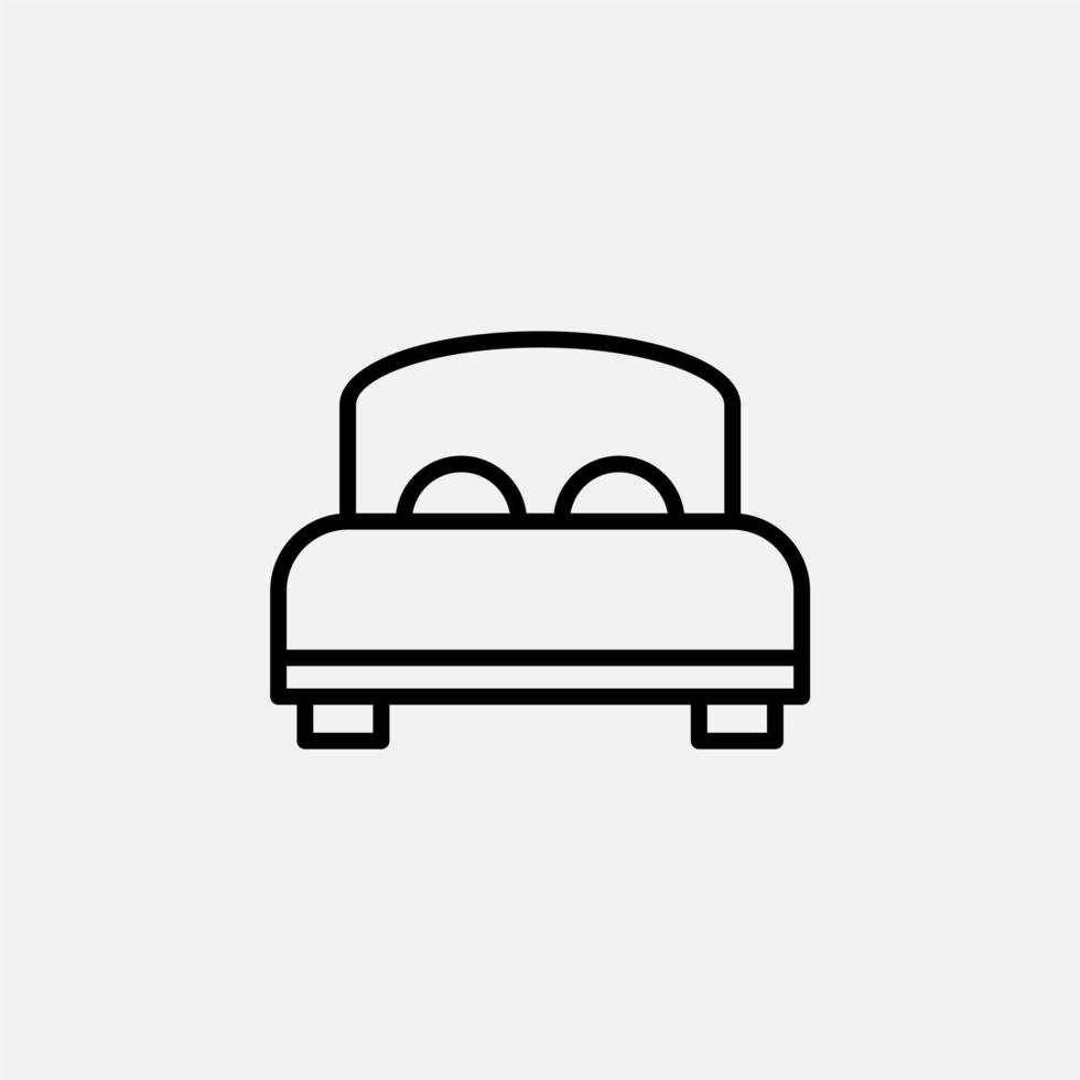 Bett, Schlafzimmersymbol, Vektor, Illustration, Logo-Vorlage. für viele Zwecke geeignet. vektor