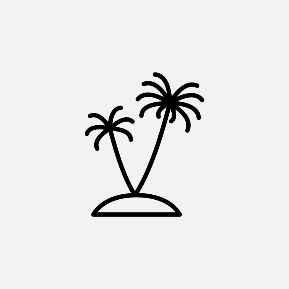 Insel, Strand, Reisen, Sommer, Symbol für die Meereslinie, Vektor, Illustration, Logo-Vorlage. für viele Zwecke geeignet. vektor