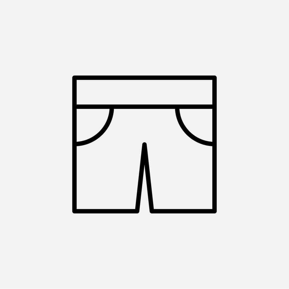 Shorts, Casual, Hosenliniensymbol, Vektor, Illustration, Logo-Vorlage. für viele Zwecke geeignet. vektor