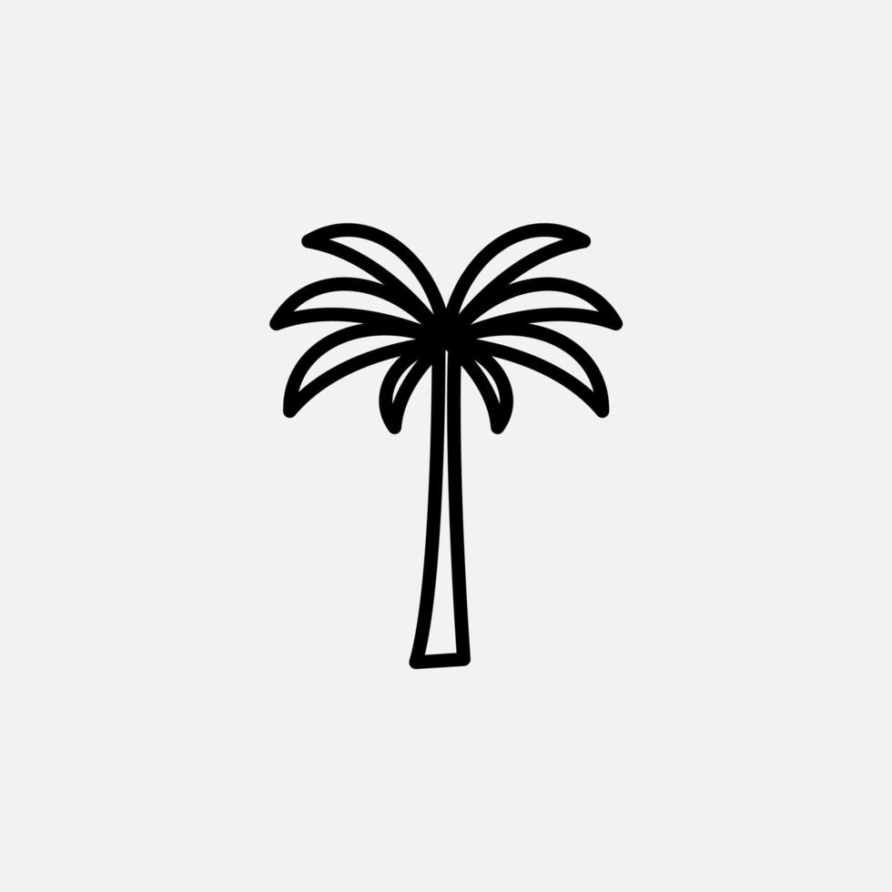 palm, kokosnöt, träd, ö, strandlinjeikon, vektor, illustration, logotyp mall. lämplig för många ändamål. vektor