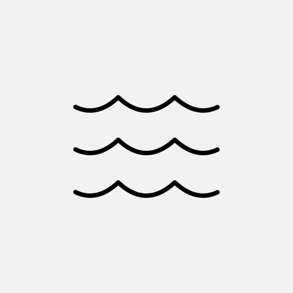 Ozean, Wasser, Fluss, Meereslinie Symbol, Vektor, Illustration, Logo-Vorlage. für viele Zwecke geeignet. vektor