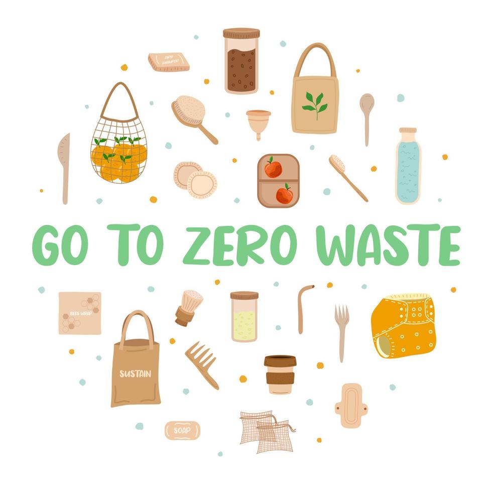 Gehe zu Zero Waste Circle Vorlage vektor