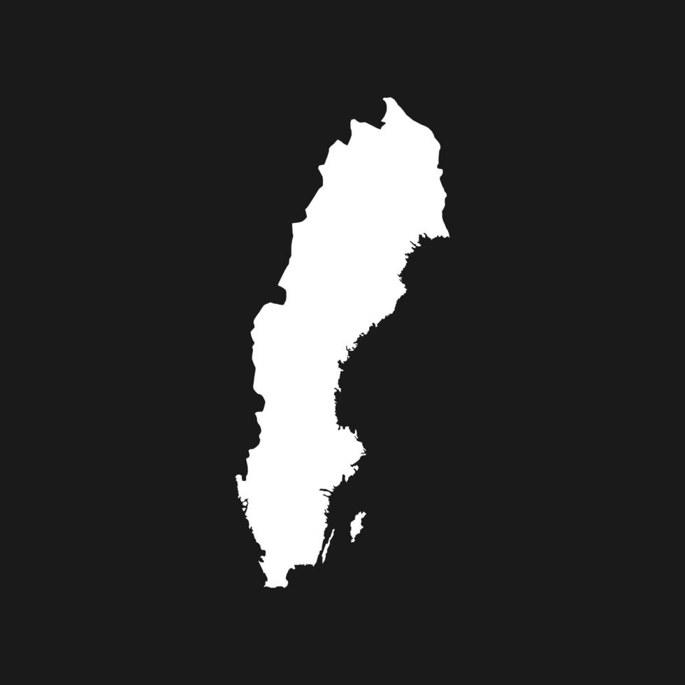 Karte von Schweden auf schwarzem Hintergrund isoliert. vektor
