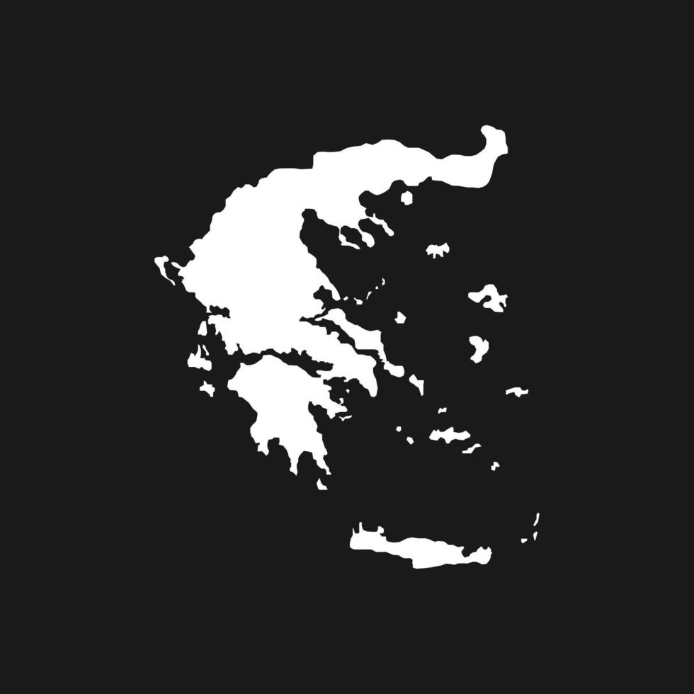 karta över Grekland på svart bakgrund vektor