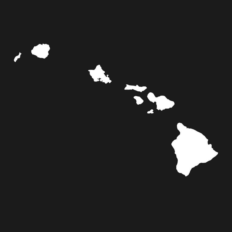 hawaii karta på svart bakgrund vektor