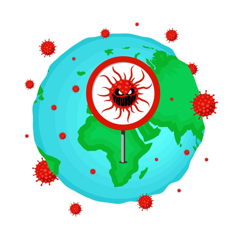 ny coronavirusvariant av covid-19-stammen omicron. världsvarning attack koncept. muterat coronavirusutbrott och luftvägsinfektionssjukdomsepidemi. vektor eps banner