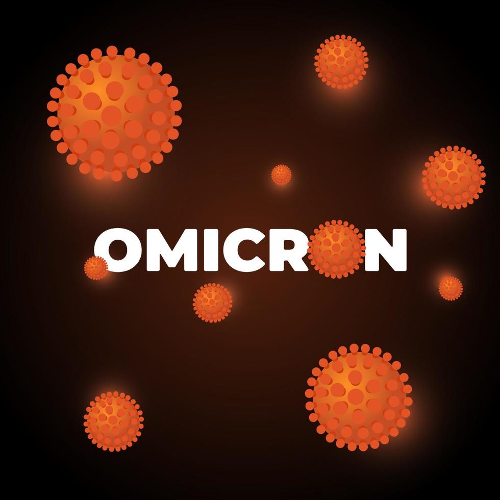 nya coronavirus-stammen omicron. muterad coronavirusvariant av covid. luftvägsinfektion sjukdom epidemi medicinsk vektor eps banner på mörk bakgrund