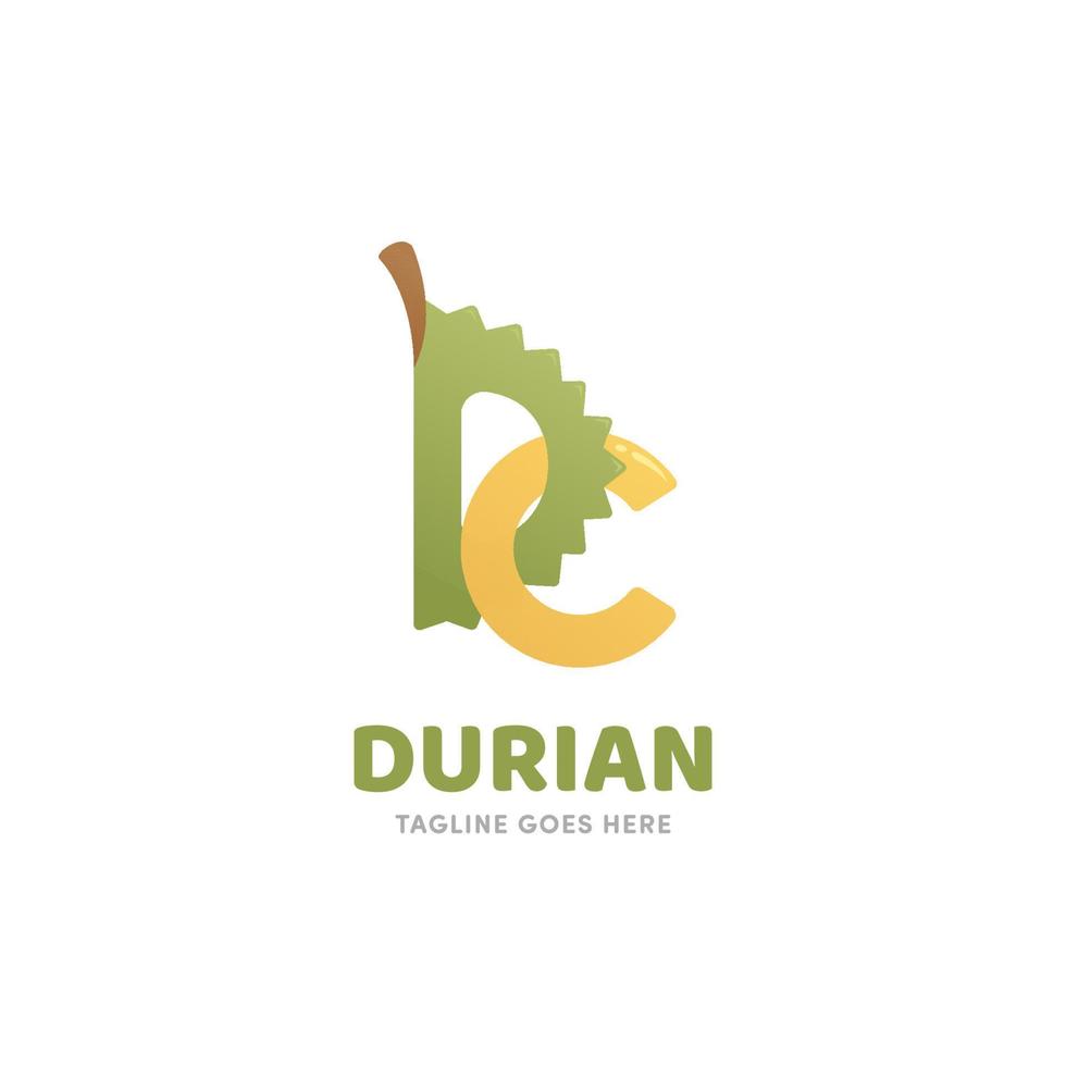 durian logotyp ikon i monogram bokstaven d och c form vektor