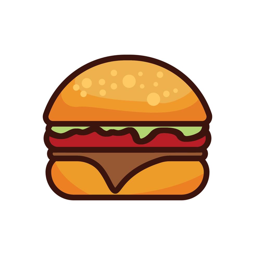 leckere Burger-Flachsymbol. Designvorlagenvektor vektor