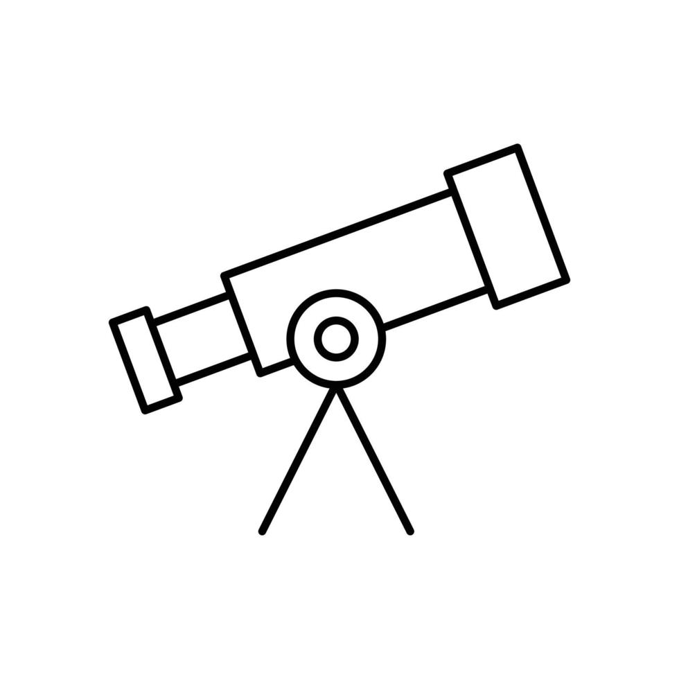 Teleskop-Liniensymbol, gut für Medienlernen, Ausmalen usw. Designvorlagenvektor vektor