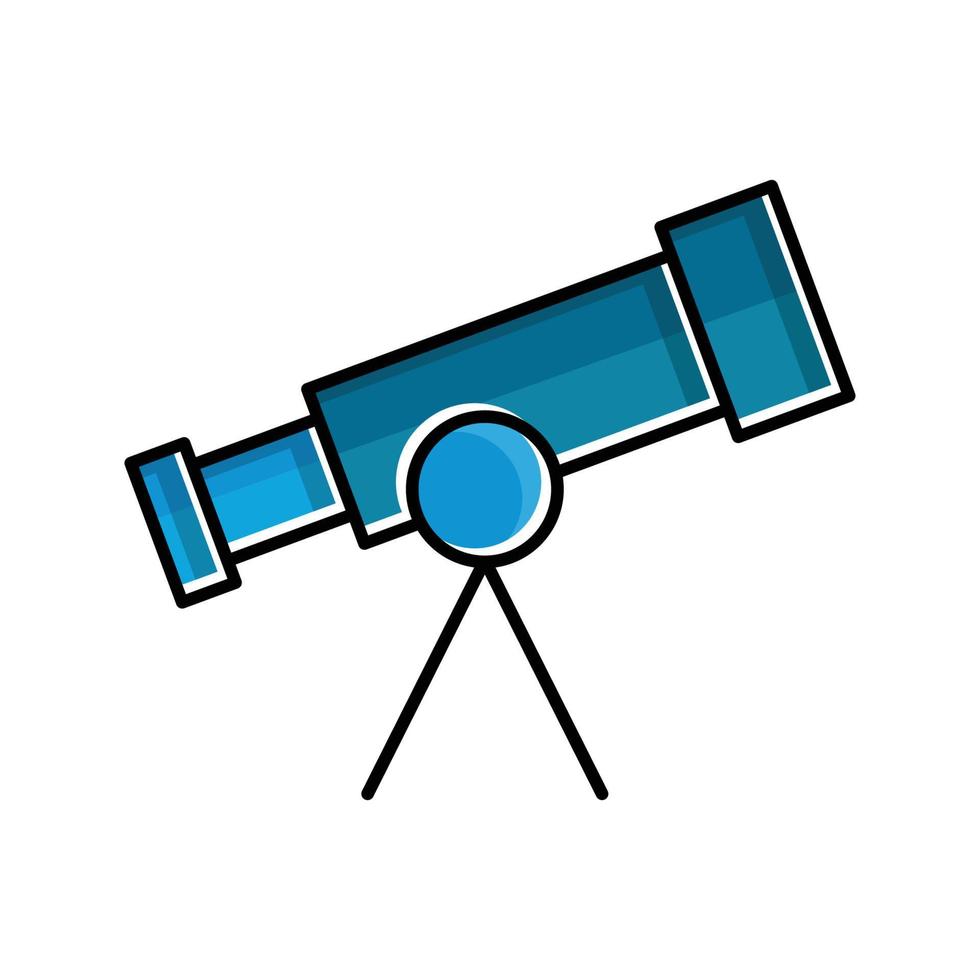Teleskop-flaches Symbol. Designvorlagenvektor vektor