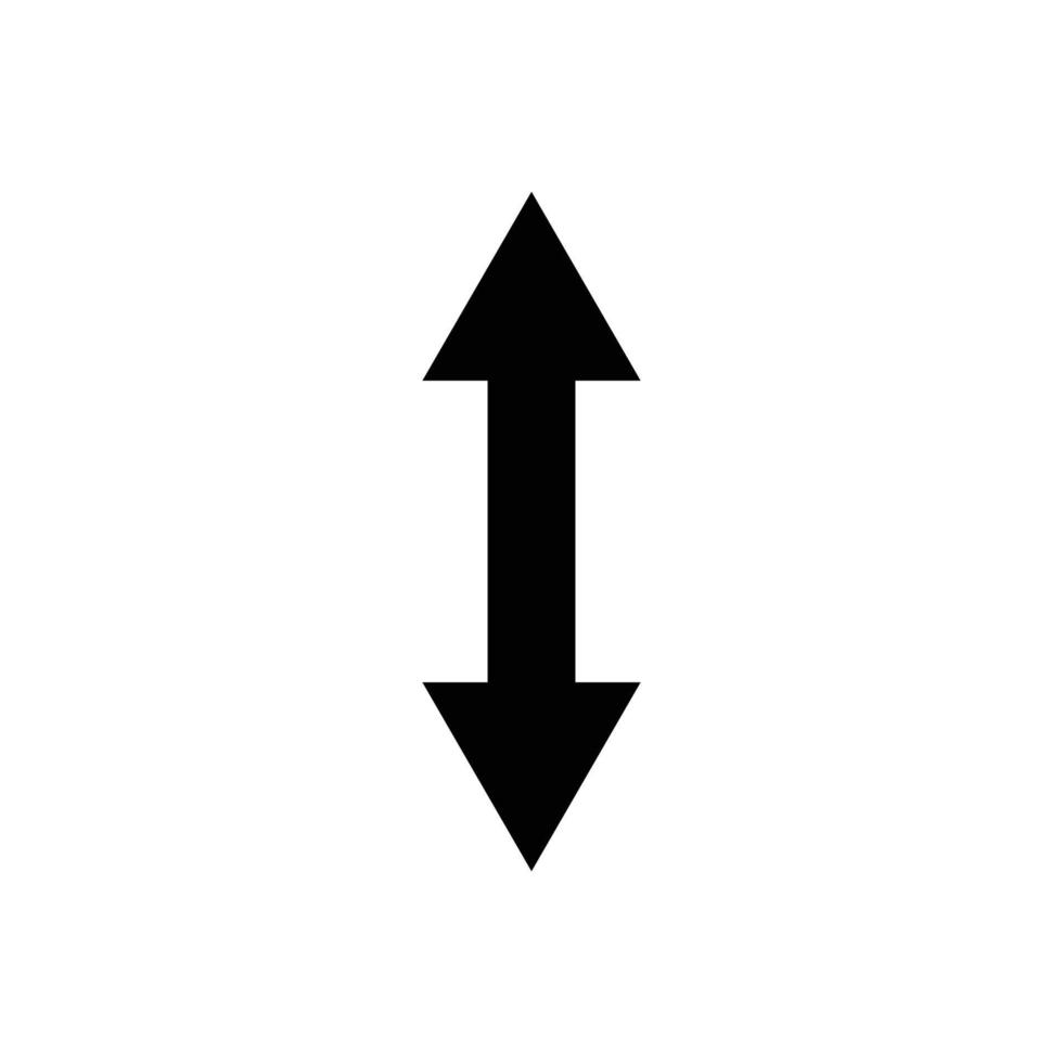 Zwei-Wege-, Pfeil-, Go-, Up-, Down-Symbol. Designvorlagenvektor vektor