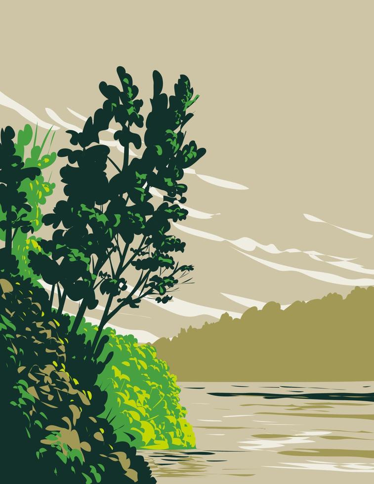 Lake Poinsett State Park am Westufer des Lake Poinsett Crowley's Ridge Poinsett County Arkansas Wpa Poster Art vektor