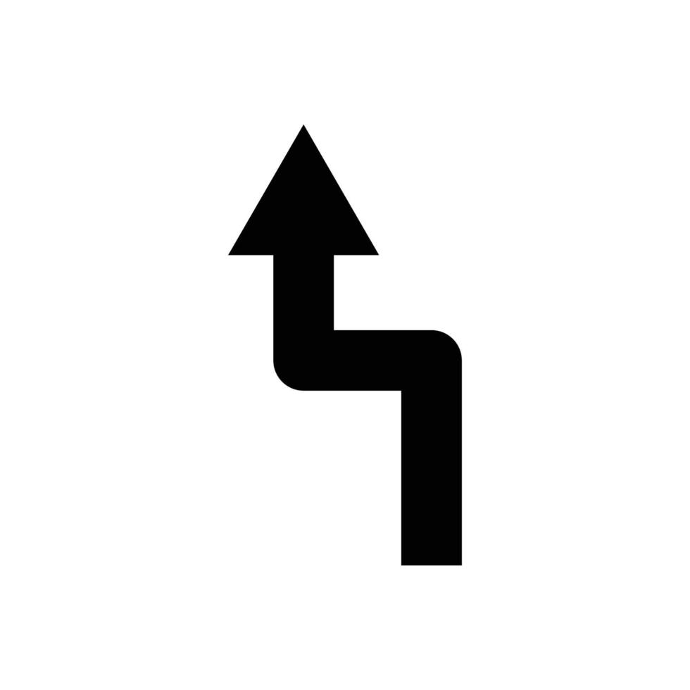 Straßenpfeilsymbol, Rückwärtsgang, Kurve. Designvorlagenvektor vektor