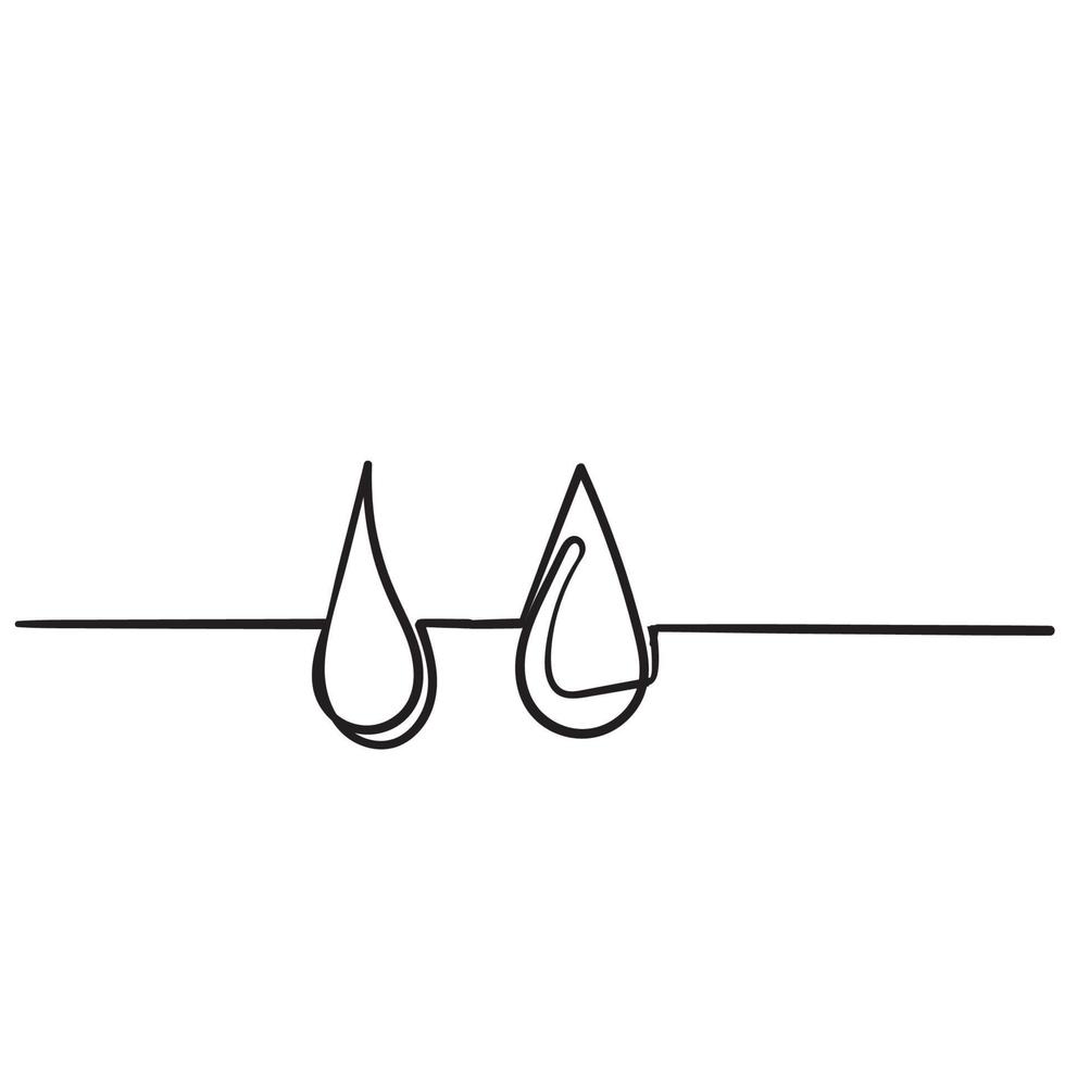 Wassertropfen-Symbol. Flüssigkeitstropfensymbolillustration mit handgezeichnetem Doodle-Stil vektor