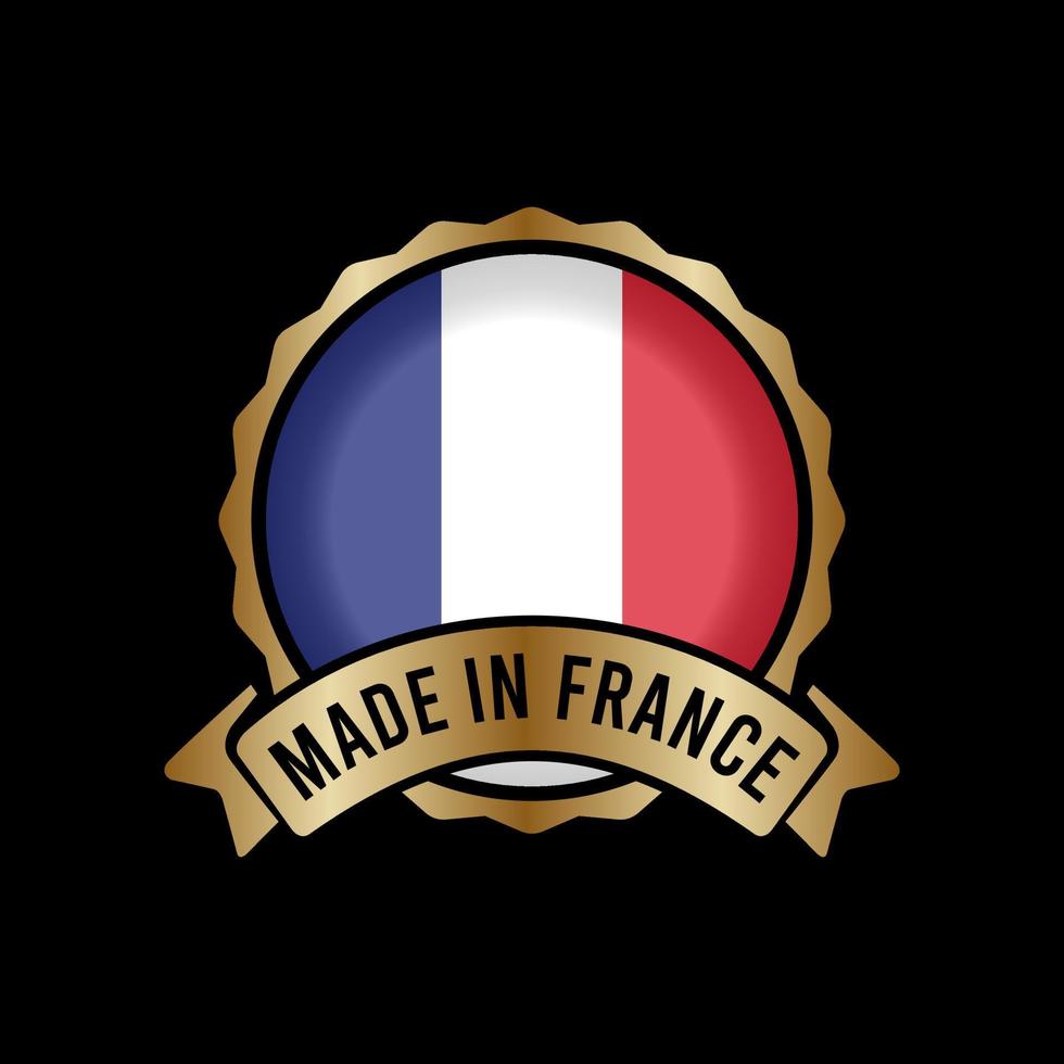 guldmärke stämpel etikett knapp tillverkad i Frankrike vektor