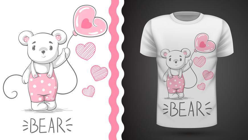 Netter Bär - Idee für Druckt-shirt. vektor