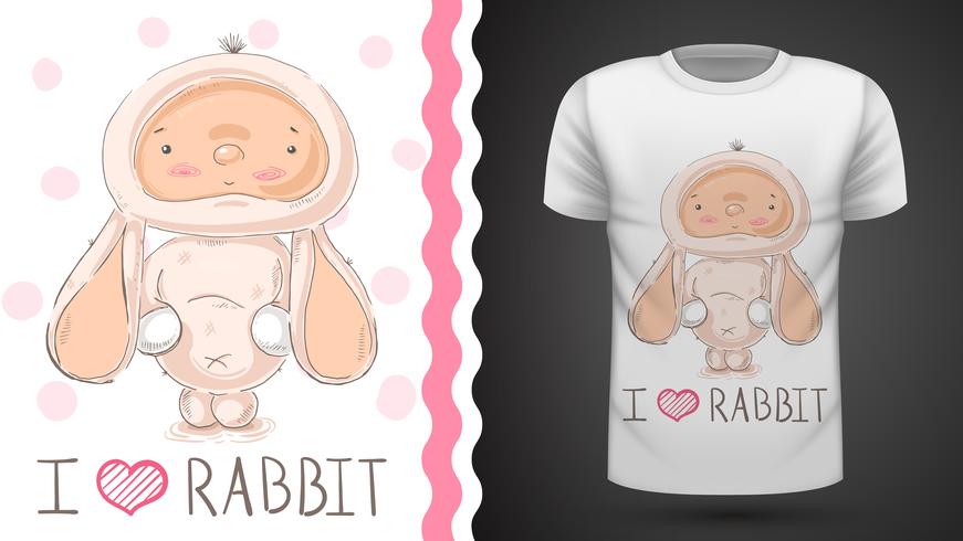 Söt baby kanin - idé för tryckt-shirt vektor
