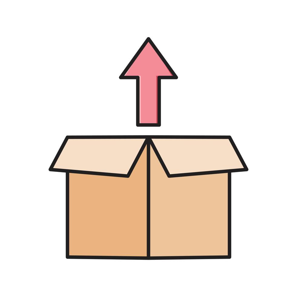 Paketvektorillustration auf einem transparenten Hintergrund. Symbole in Premiumqualität. Vektorlinie flaches Farbsymbol für Konzept und Grafikdesign. vektor