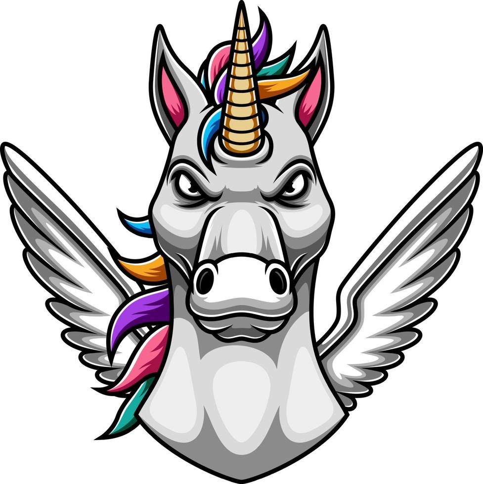 Einhorn-Maskottchen-Logo-Design vektor