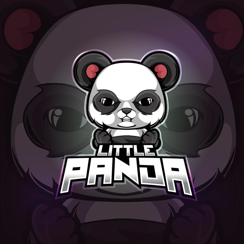 panda maskot esport logotypdesign vektor