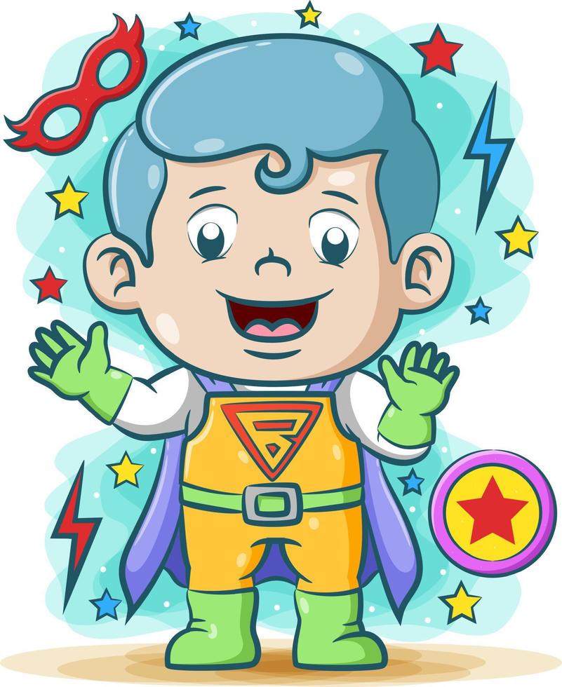 superhjältarnas pappa använder den elektriska superkostymen med stjärnorna runt sig vektor