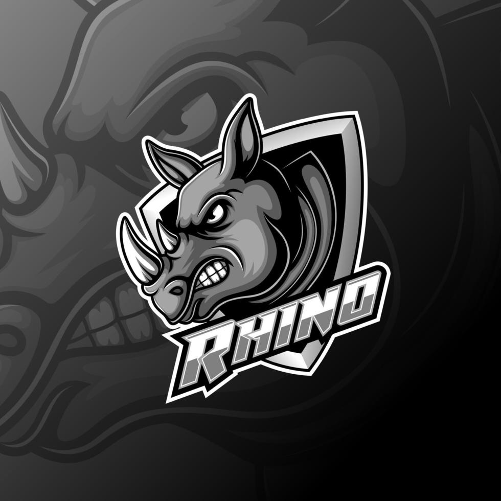 rhino e sport logotyp team vektor