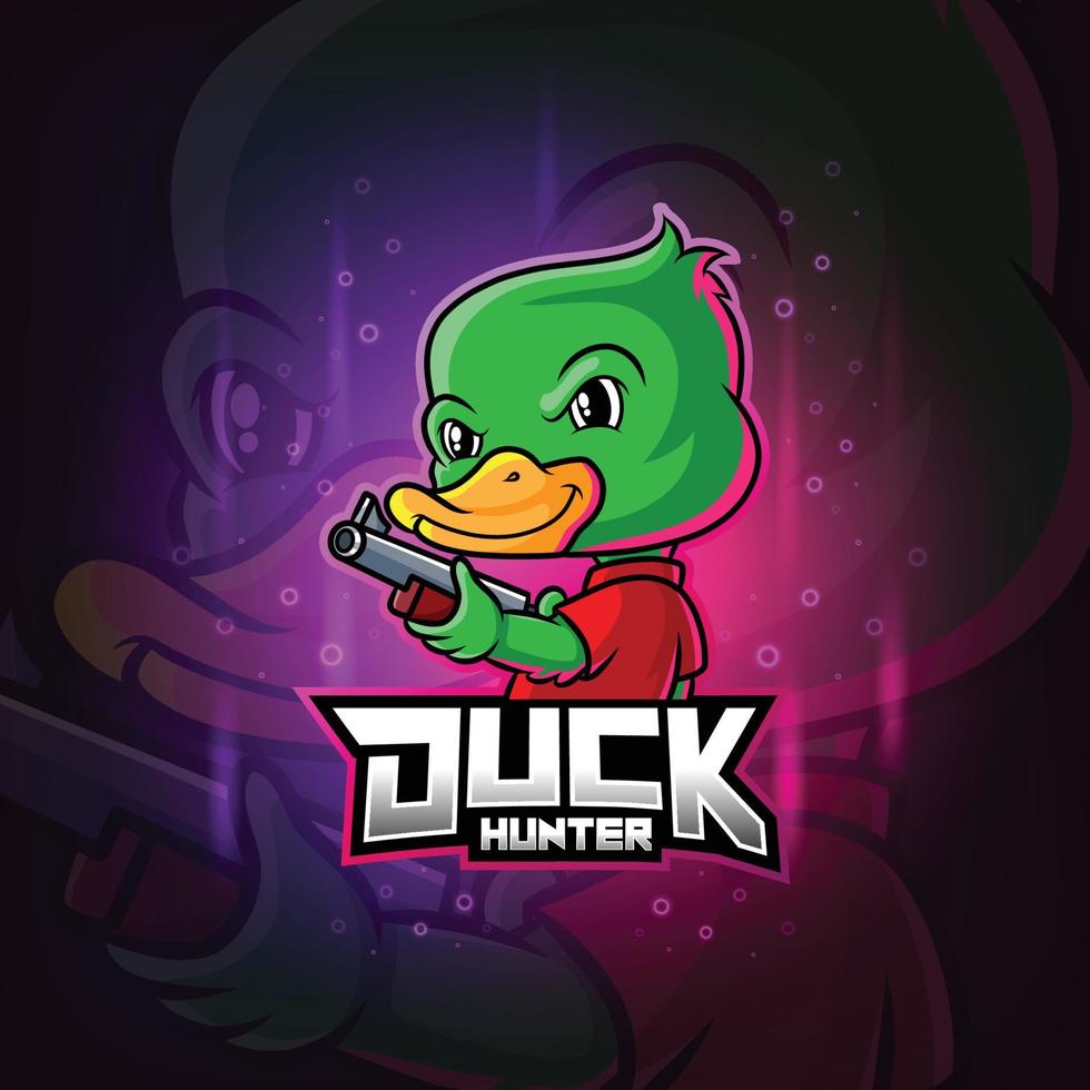 the Duck Hunter maskot esport logotypdesign vektor