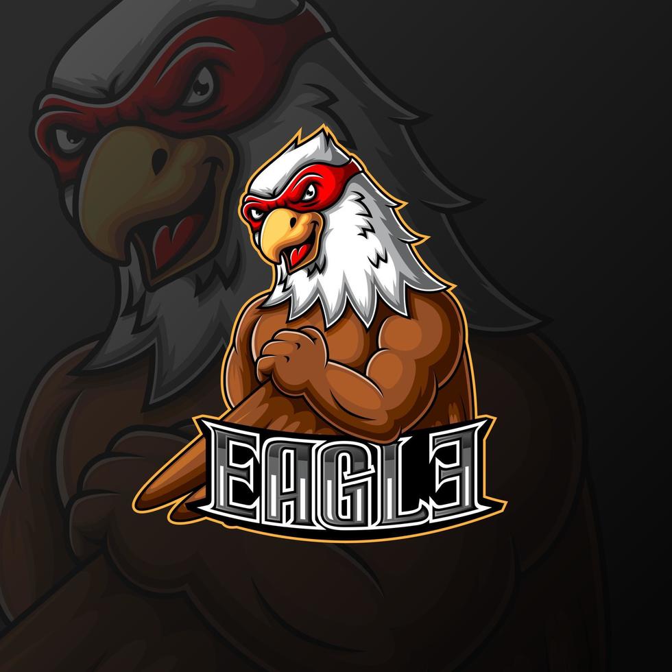 eagle mascot e sport logotypdesign vektor