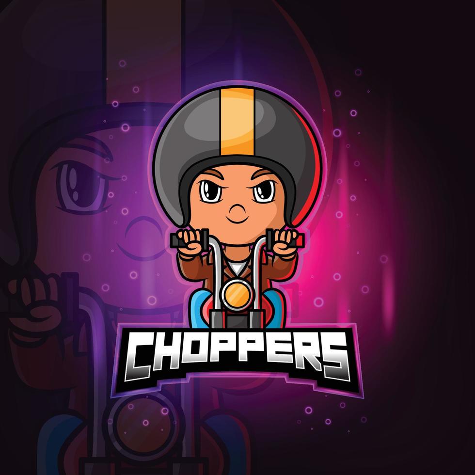 choppers biker maskot esport logotypdesign vektor