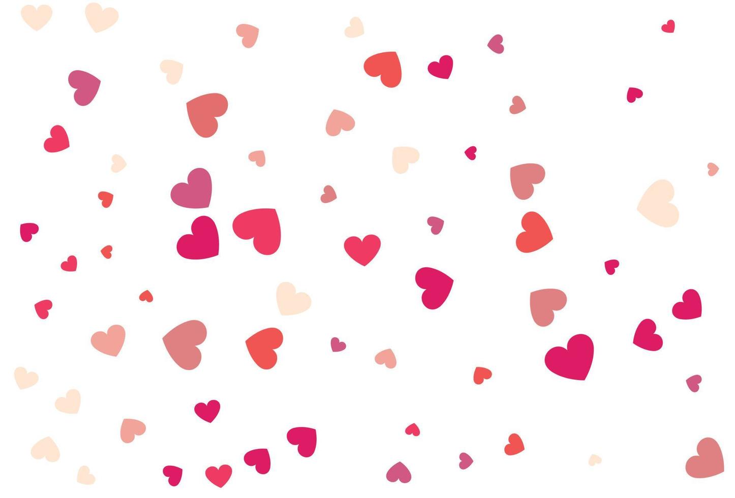 rote und rosa fliegende Herzen isoliert auf weißem Hintergrund. vektor