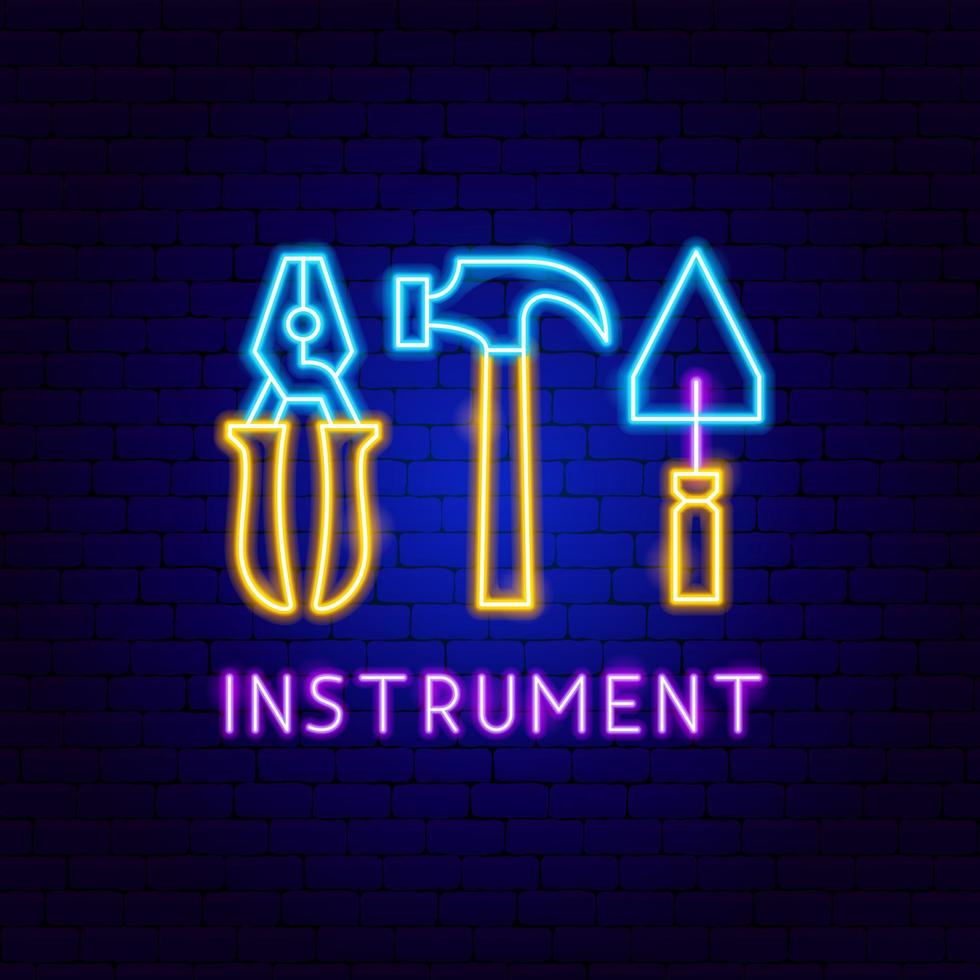 Instrument Neon-Etikett vektor