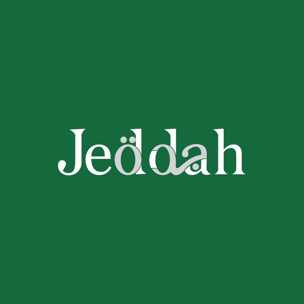 jeddah - unik logotypdesign på engelska och arabiska vektor