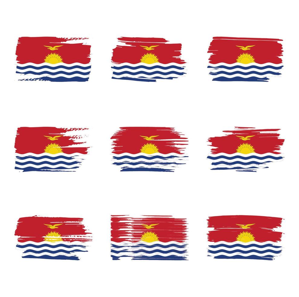 kiribati flagga penseldrag målade vektor