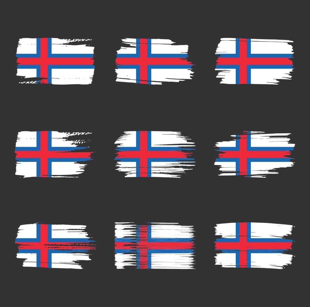 Färöer Flagge Pinselstriche gemalt vektor