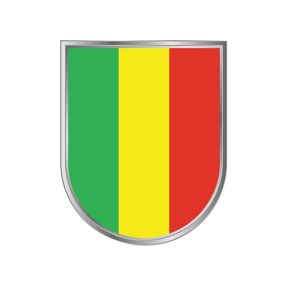 Mali-Flagge mit silbernem Rahmenvektordesign vektor