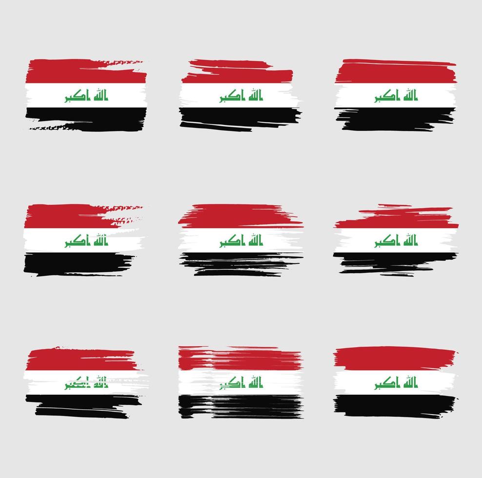 irak flagga penseldrag målade vektor
