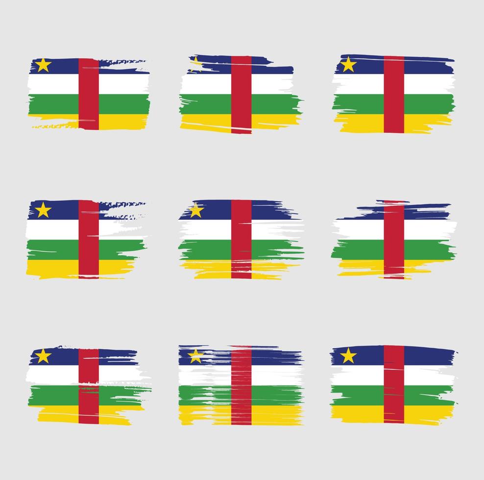 centralafrikanska flaggan penseldrag målade vektor