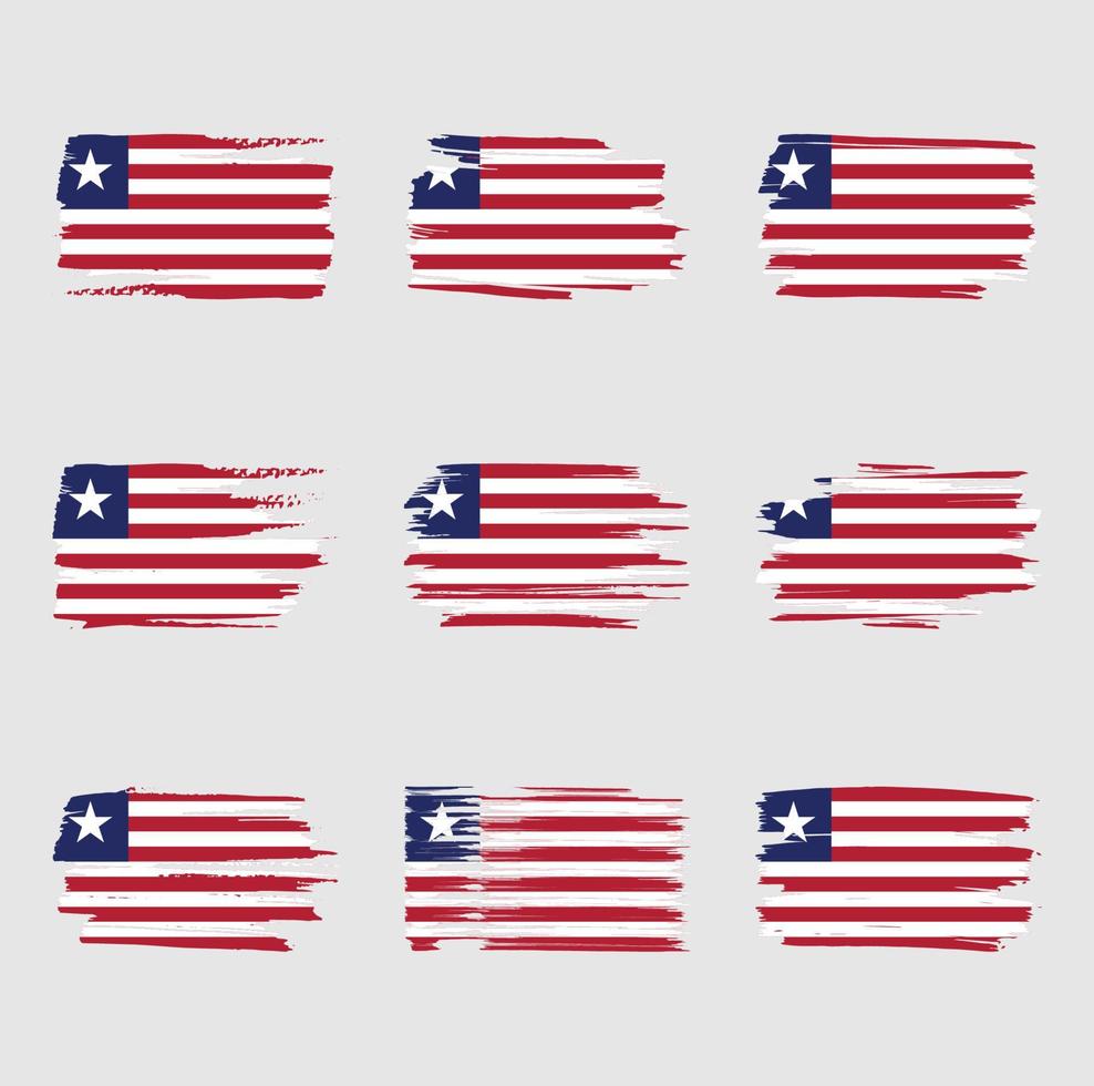 liberia flagga penseldrag målade vektor