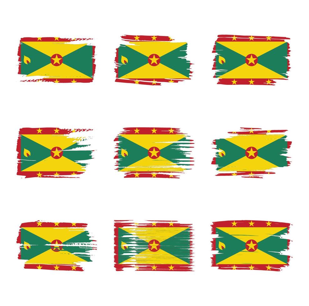 grenada flagga penseldrag målade vektor