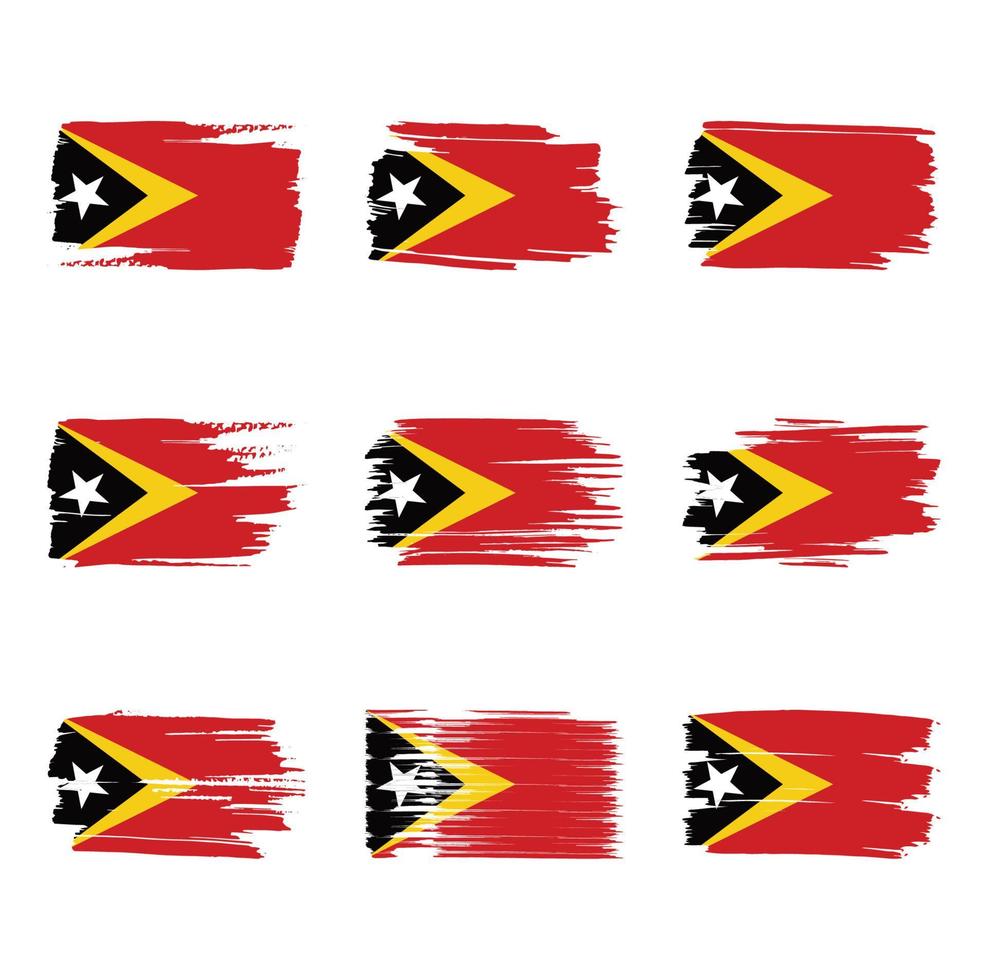 timor-leste flagga penseldrag målade vektor