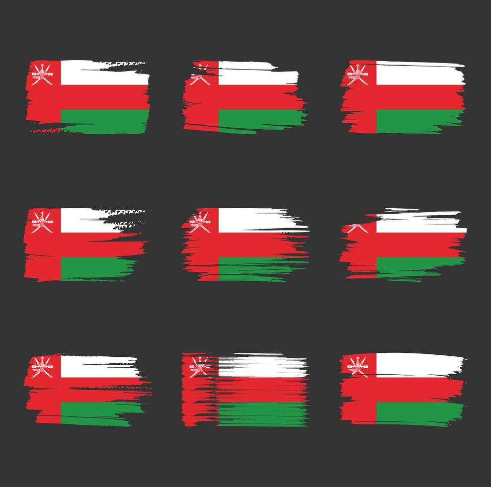 oman flagga penseldrag målade vektor