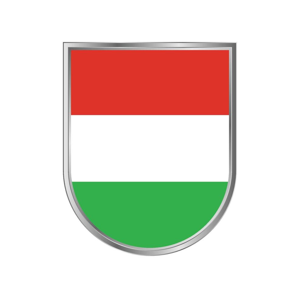 Ungerns flagga med silver ram vektor design