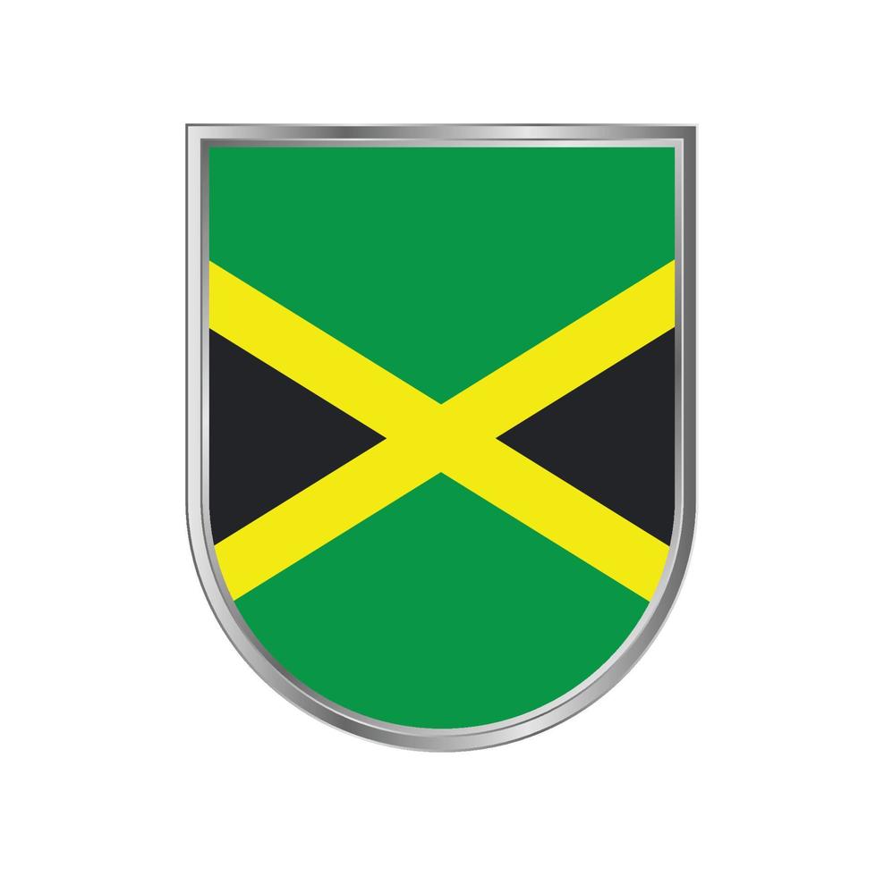 Jamaica flagga med silver ram vektor design