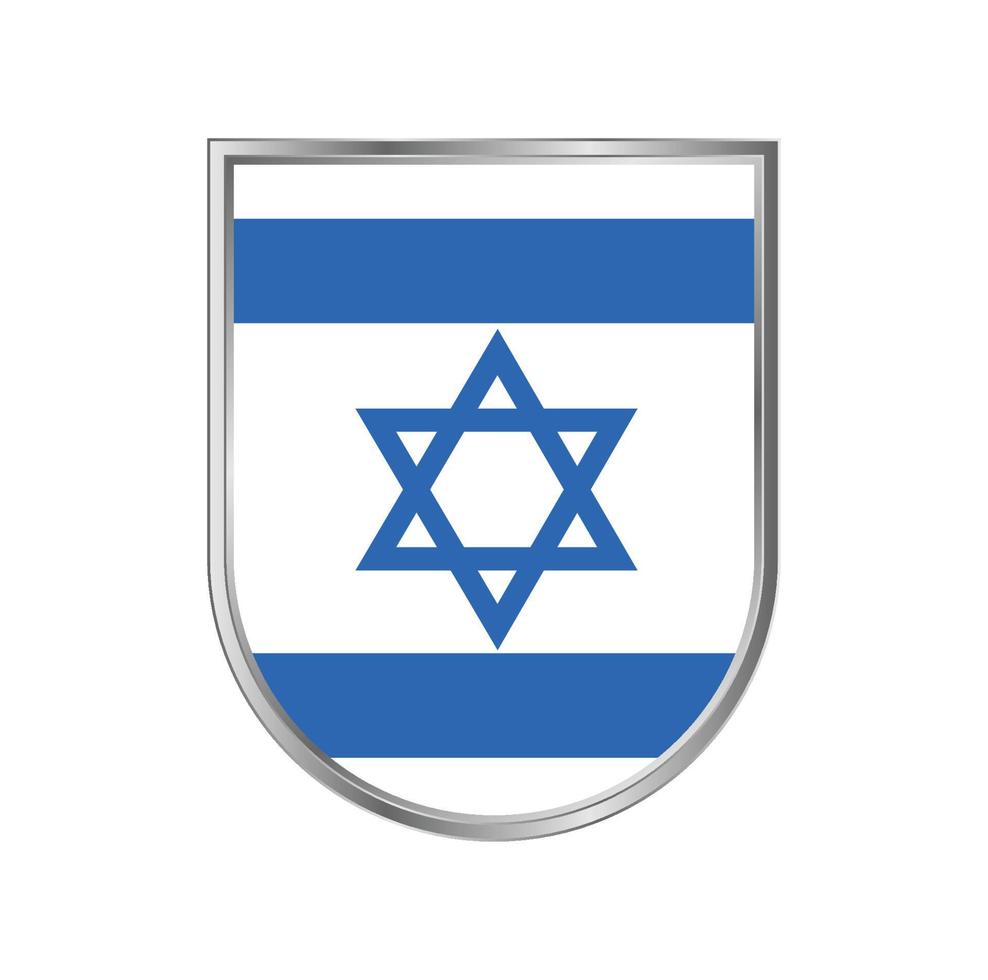 Israel-Flagge mit silbernem Rahmenvektordesign vektor