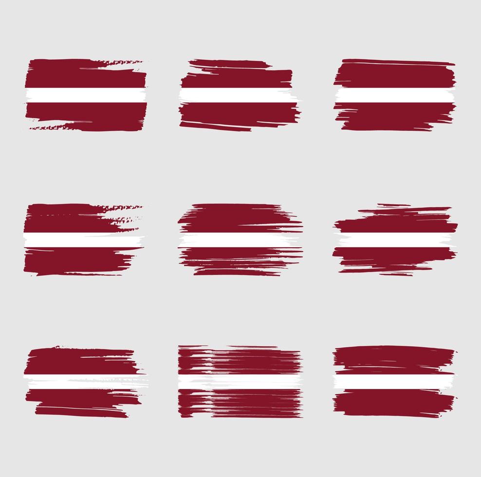 Lettland Flagge Pinselstriche gemalt vektor