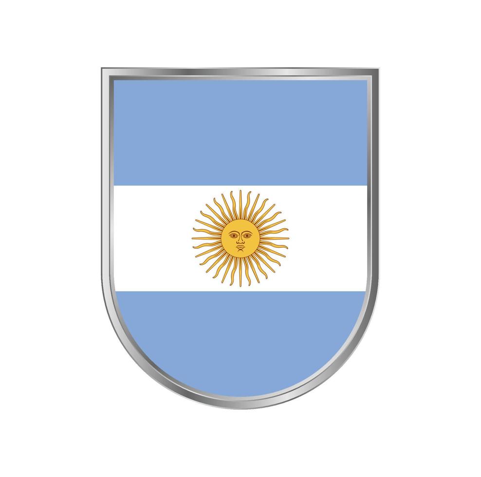 Argentina flagga med silver ram vektor design