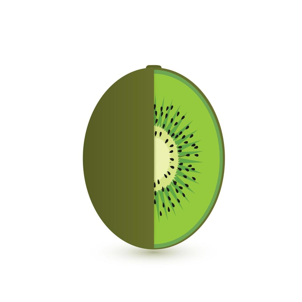 Kiwi im Abschnitt flaches Symbol. tropische Früchte auf weißem Hintergrund. natürliches Bio-Lebensmittelkonzept. frische Früchte-Vektor-Illustration. vektor